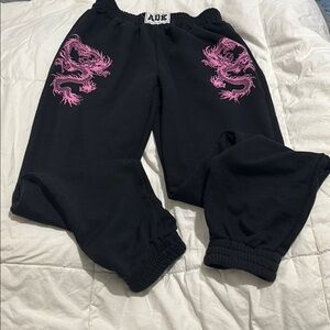 Adika Black and Pink Dragon Joggers